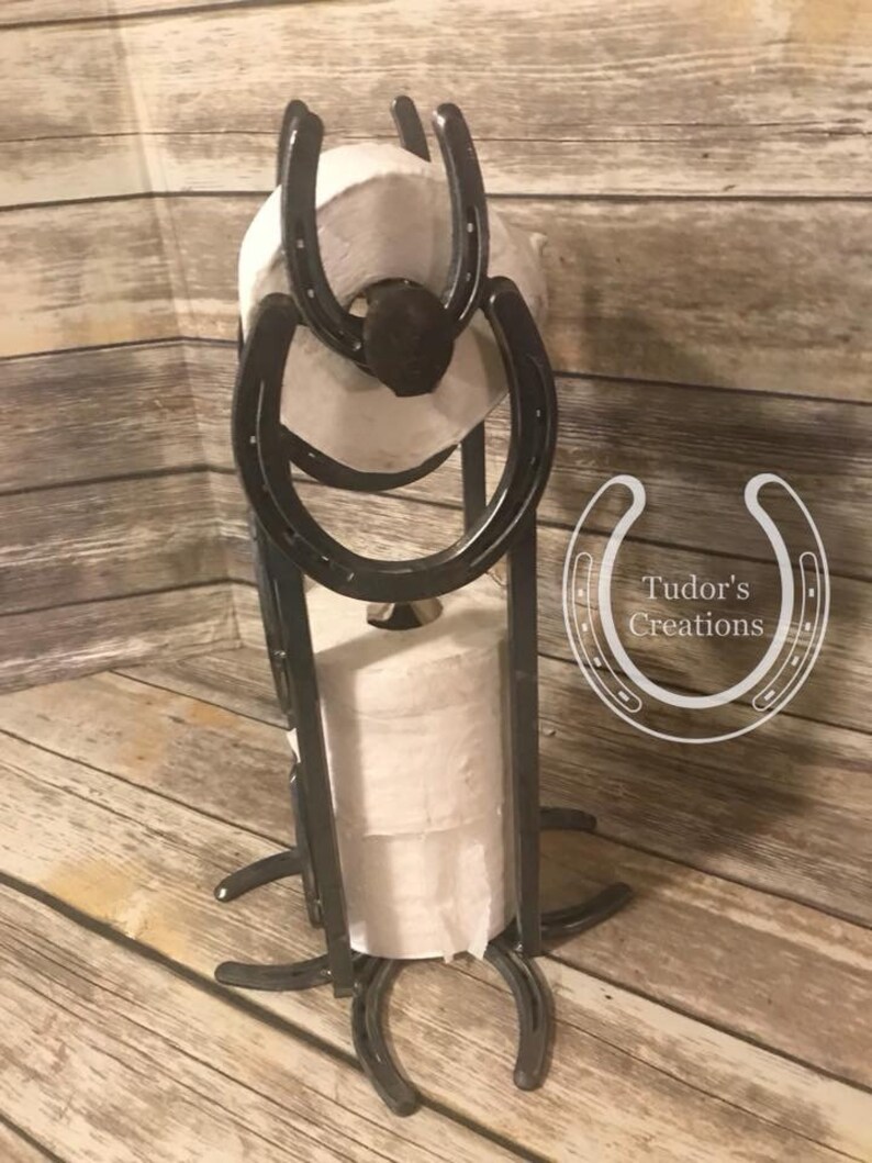 Horseshoe Toilet Paper Holder Horseshoe Art Horseshoe Decor Etsy