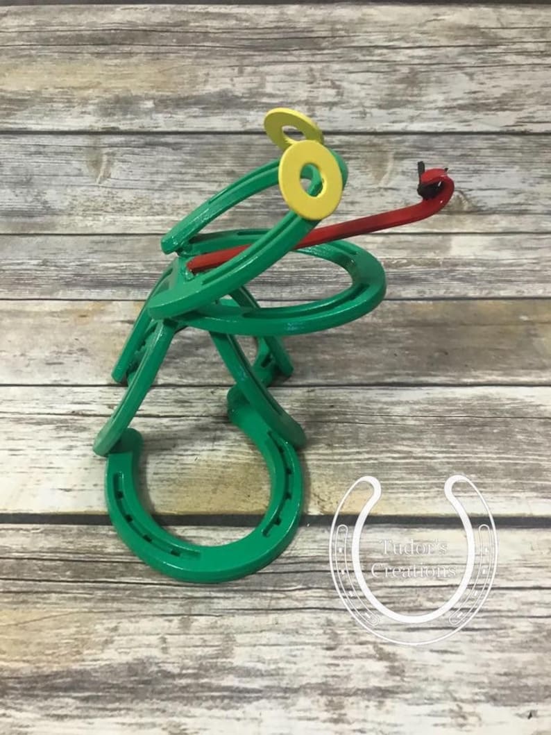 Horseshoe Frog Horseshoe Art Horseshoe Decor Home Decor Unique Etsy