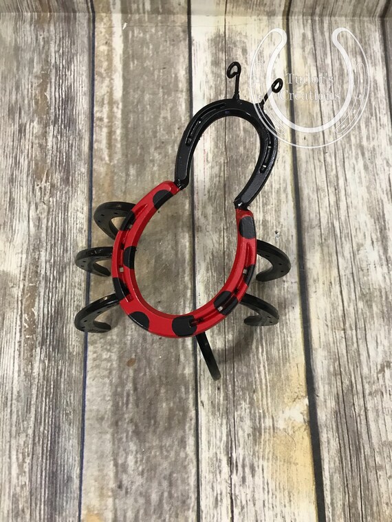 Horseshoe Ladybug Lady Bug Horseshoe Decor Horseshoe Art Home Etsy