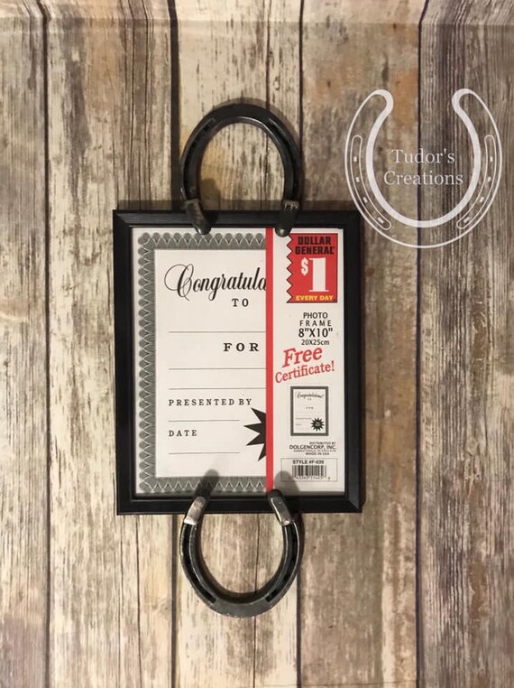 Horseshoe Picture Frame Holder Horseshoe Decor Horseshoe Art Etsy