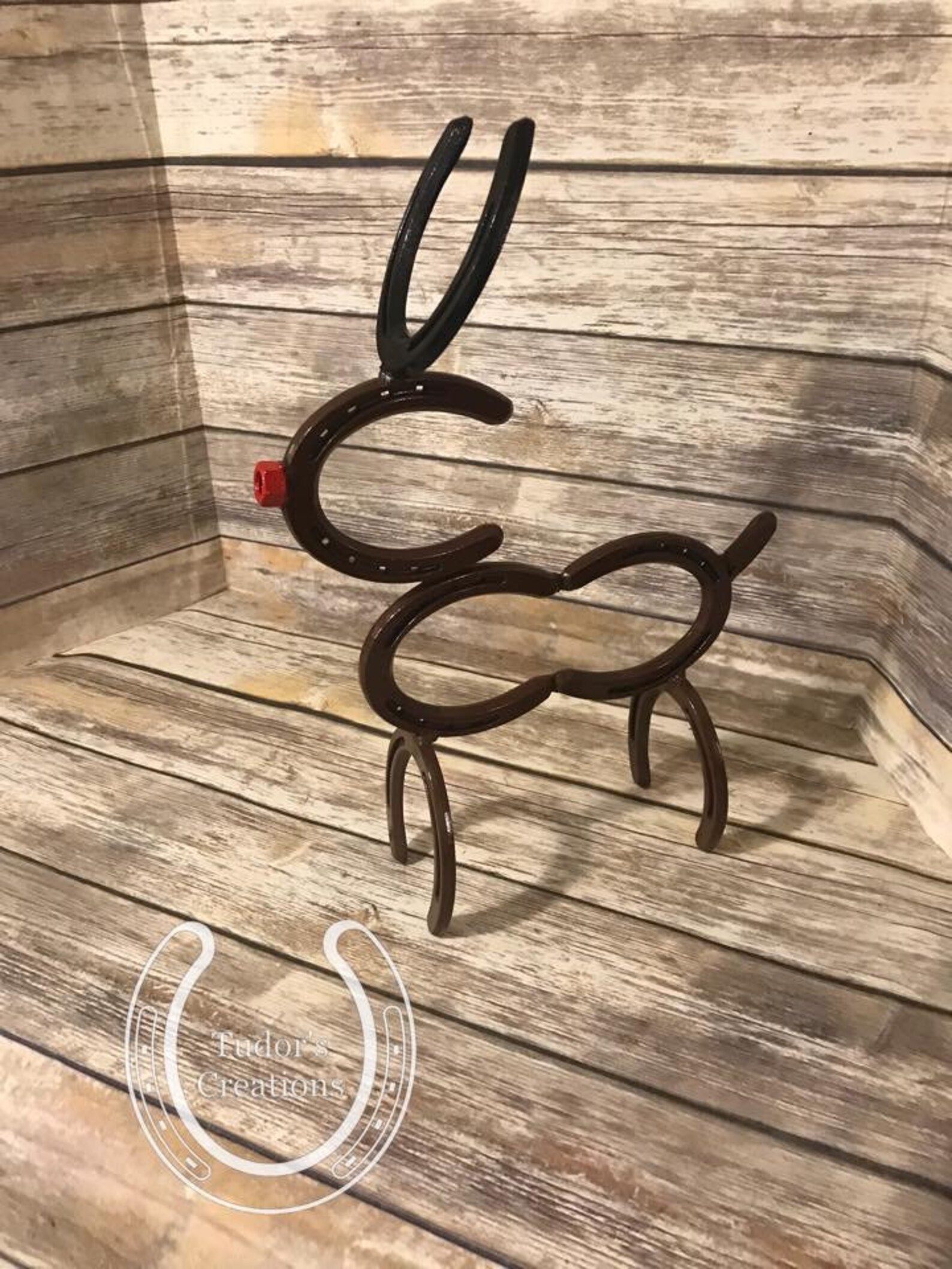 Horseshoe Reindeer Horseshoe Decor Horseshoe Art Christmas Etsy