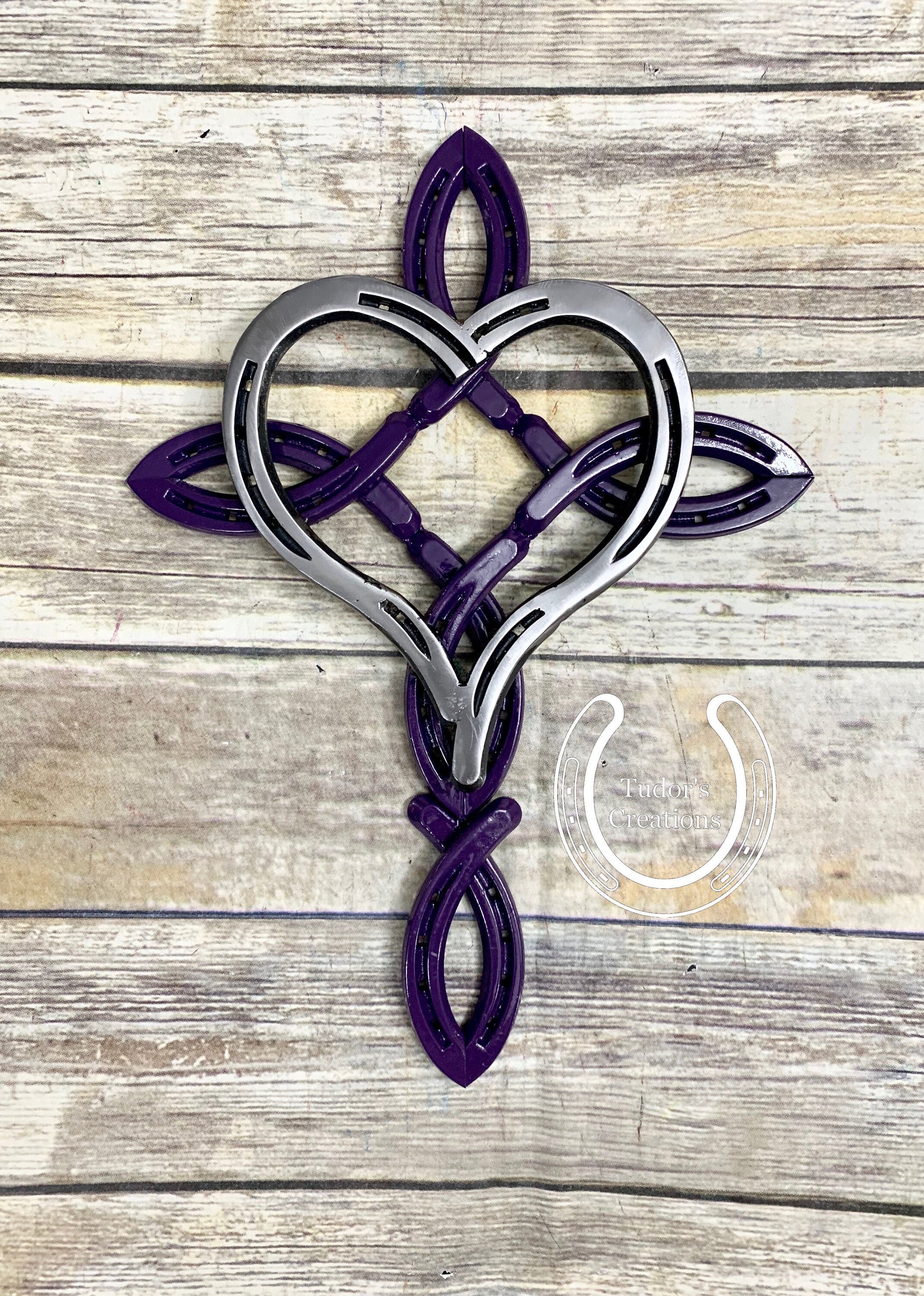 Horseshoe Cross With Heart Horseshoe Decor Horseshoe Art Jesus Etsy