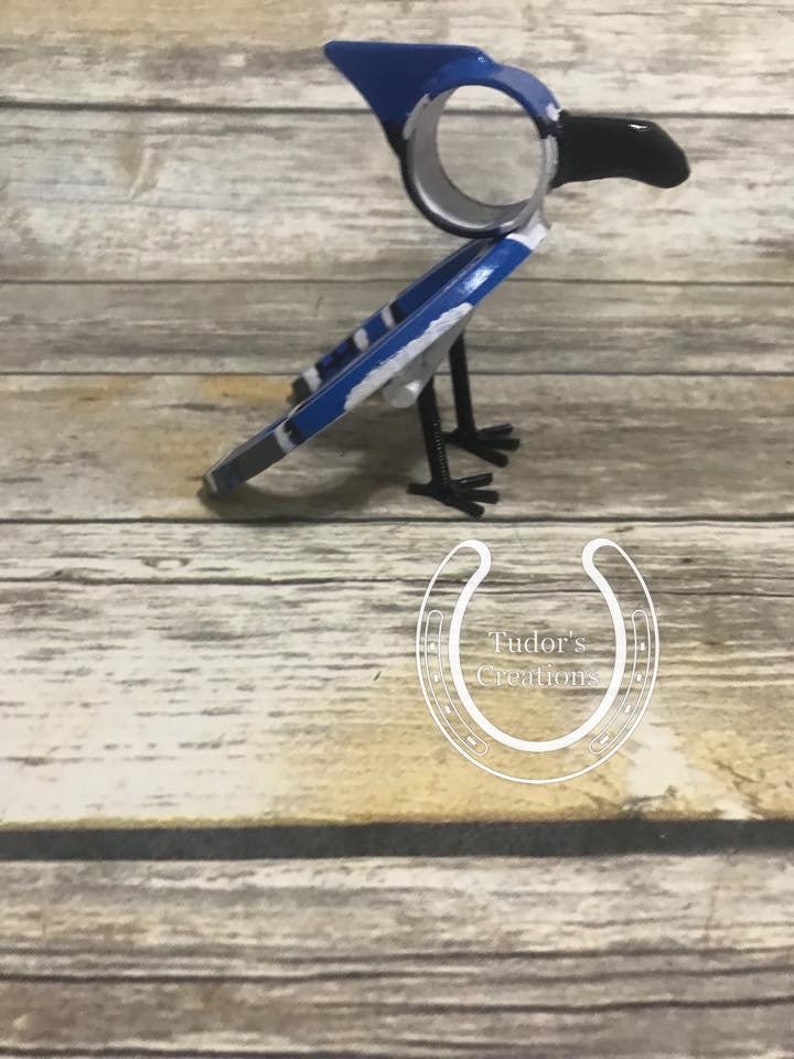 Horseshoe Blue Jay Bluejay Horseshoe Art Horseshoe Decor Home Etsy