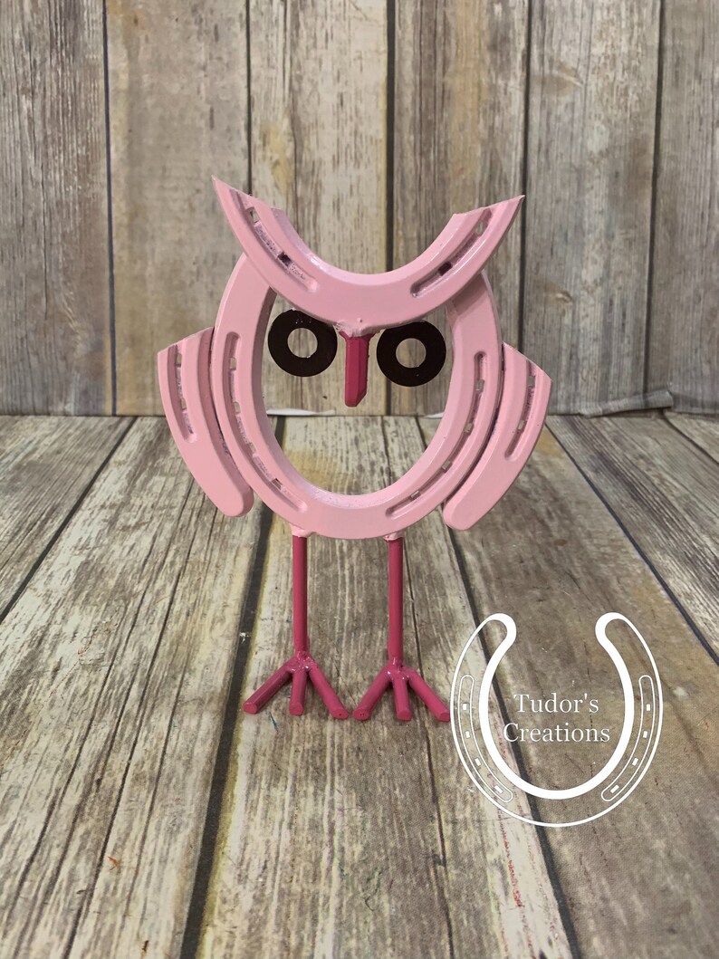 Horseshoe Standing Owl Horseshoe Decor Horseshoe Art Home Etsy