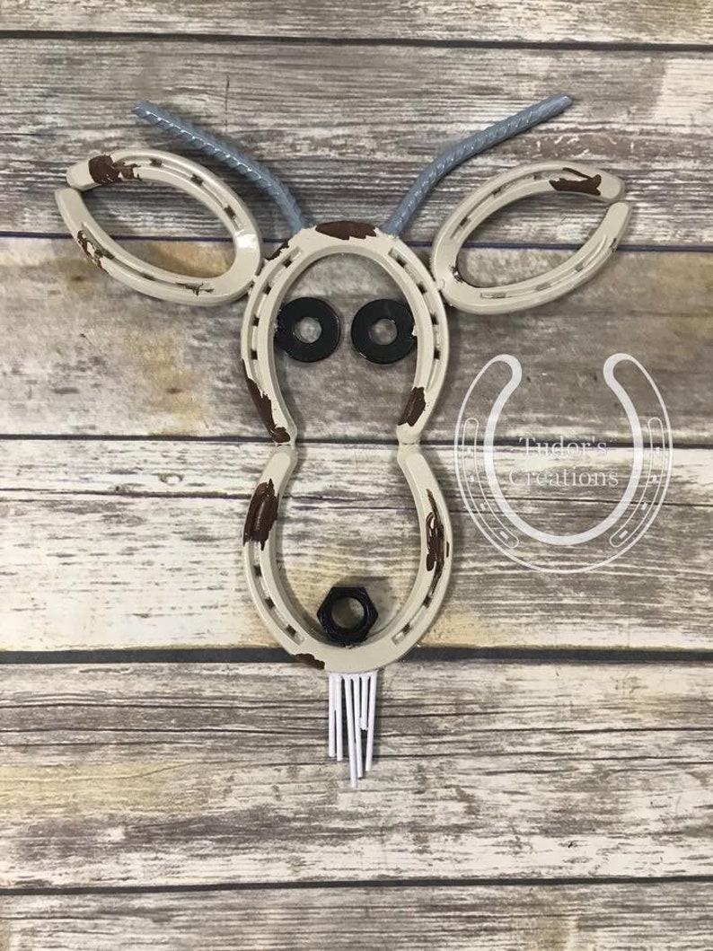 Horseshoe Goat Face Horseshoe Art Horseshoe Decor Farm Animal Etsy
