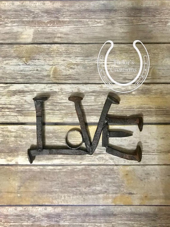 Railroad Spike Love Sign Unique Gift Valentines Day Wedding | Etsy