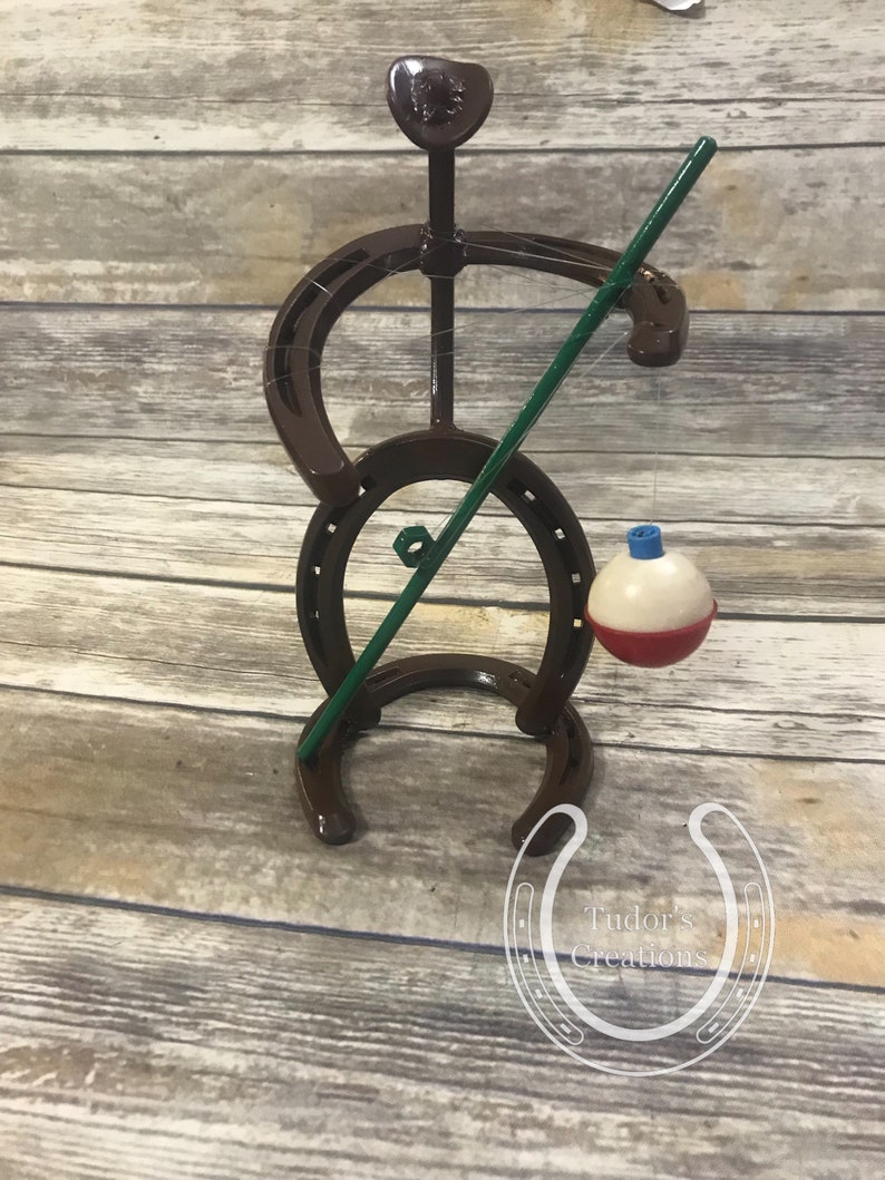 Horseshoe Fishing Cowboy Horseshoe Decor Horseshoe Art Home Etsy