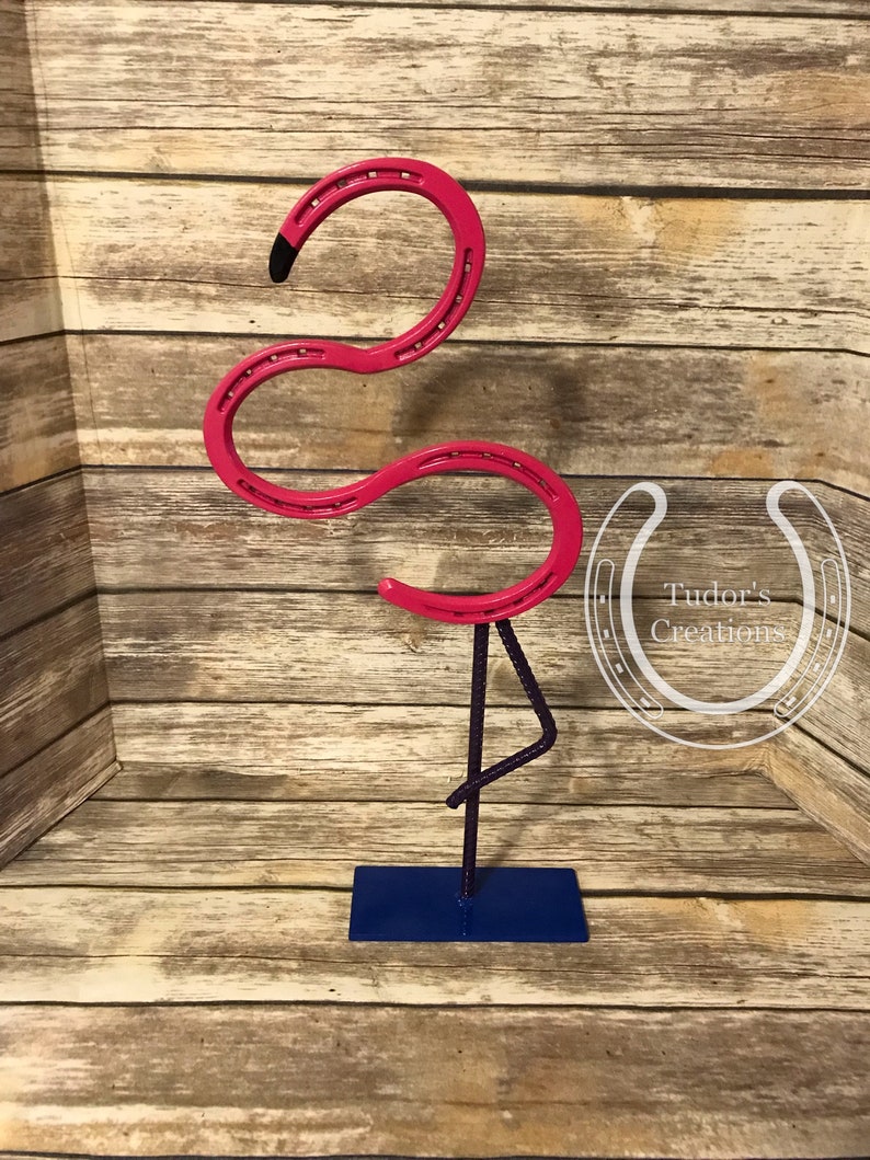 Horseshoe Flamingo Horseshoe Decor Horseshoe Art Home Decor Etsy