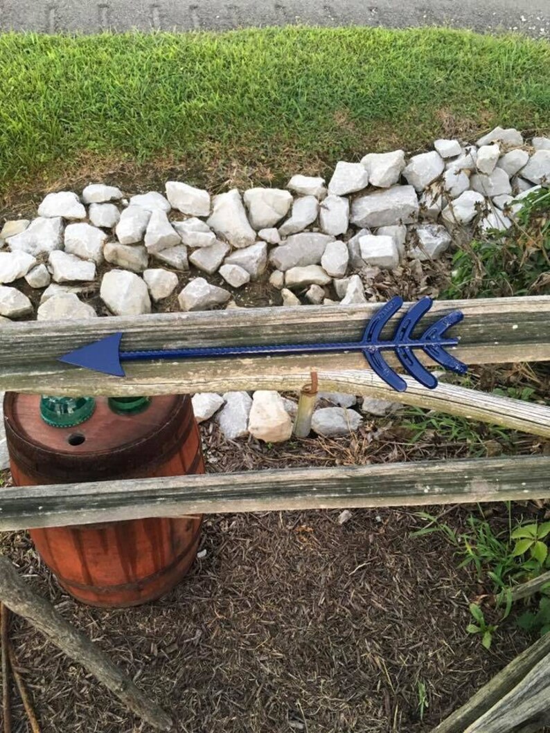 Horseshoe Rebar Arrow Horseshoe Decor Horseshoe Art Metal Art Etsy