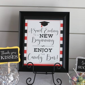 Graduation Candy Bar Sign, Graduation Party Decor, Grad Candy Bar, Graduation 2023 Decorations, Sweets Table Buffet, Choose Your Colors