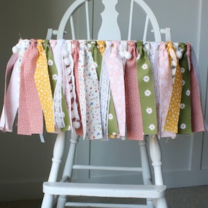Wildflower High Chair Fabric Garland, Dusty Rose Olive Mustard Birthday High Chair Decoration, Floral First Birthday, She's a Wild One
