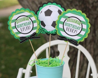 Soccer Birthday Party Centerpiece Sticks, Sports Birthday Table Decorations, Soccer Birthday Centerpiece Sticks