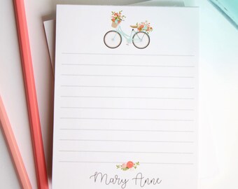 Personalized Notepad Gift, Personalized Stationery for Neighbor Mom Sister Girlfriend Teacher Sister-in-law, Style: Vintage Bicycle