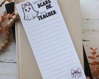 Bloco de notas do professor fantasma, presente de bloco de notas de outono, papelaria para lista de tarefas, bloco de notas de Halloween, presente de Halloween para professores, bloco de notas para professores