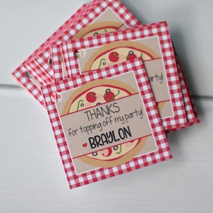 Pizza Party Birthday Party Favor Tags/Stickers - Pizza Parlor Birthday -  Thank You Tags OR Stickers, Set of 12