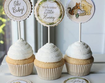 Décorations de fête de baby shower de Winnie l'ourson pour cupcakes