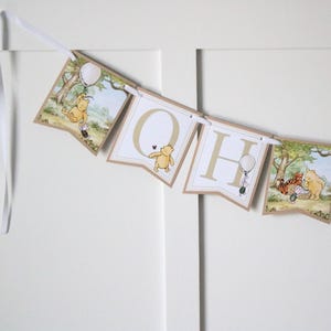 Winnie the Pooh Baby Shower Banner, Pooh Bear Baby Shower Decor, Winnie the Pooh Party Decorations, Neutral Baby Shower