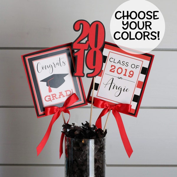 Graduation 2026 Centerpiece Decorations, Class of 2025 Centerpiece Sticks, Graduation Table Decor, Grad Party, Choose Your Colors!