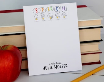 Gifts for Teachers, Personalized Speech Pathologist Notepad, Christmas Gift for SLP Teachers, Personalized Gift, Style: Speech Path