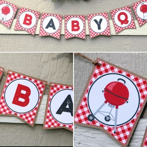 Baby-Q Baby Shower Banner - BBQ Baby Shower - Coed Baby Shower Decorations