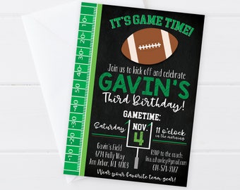 Football Birthday Invitation -Football Sports Birthday - Football Birthday Invite - Sports Party - Digital/Printable OR Printed & Shipped!