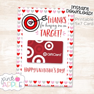 Target Teacher Valentine Card, Coffee Teacher Valentine, Gift Card Valentine, Instant Download Printable Teacher Card