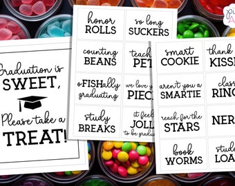 Graduation Candy Labels, Printable Graduation Party, Candy Buffet / Candy Bar, Grad Party Candy Labels - INSTANT DOWNLOAD