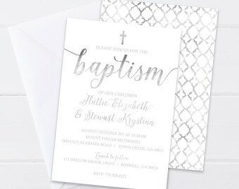 christening invitations etsy