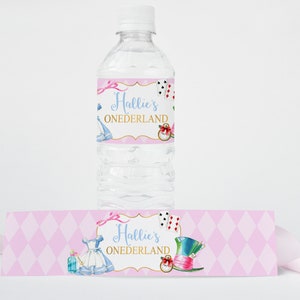 Pink Water Bottle Labels - Amazing Alice