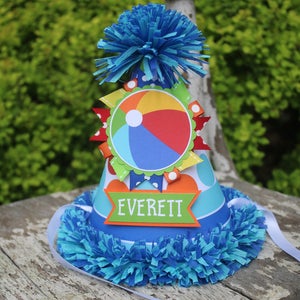 Beach Ball Party Hat - Beach Ball Birthday - First Birthday Party Decorations - Summer Birthday - First Birthday Outfit