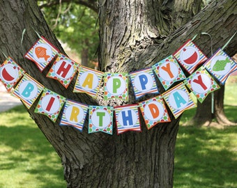 Fishing Birthday Banner - Bright Colors Fishing Birthday Decorations Fully Assembled - Gone Fishing Birthday Party Banner, The Big One