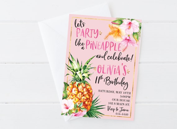 Invitation Anniversaire Ananas Anniversaire Tropical Fete Etsy France Invitation Anniversaire Ananas Anniversaire Tropical Fete Etsy France