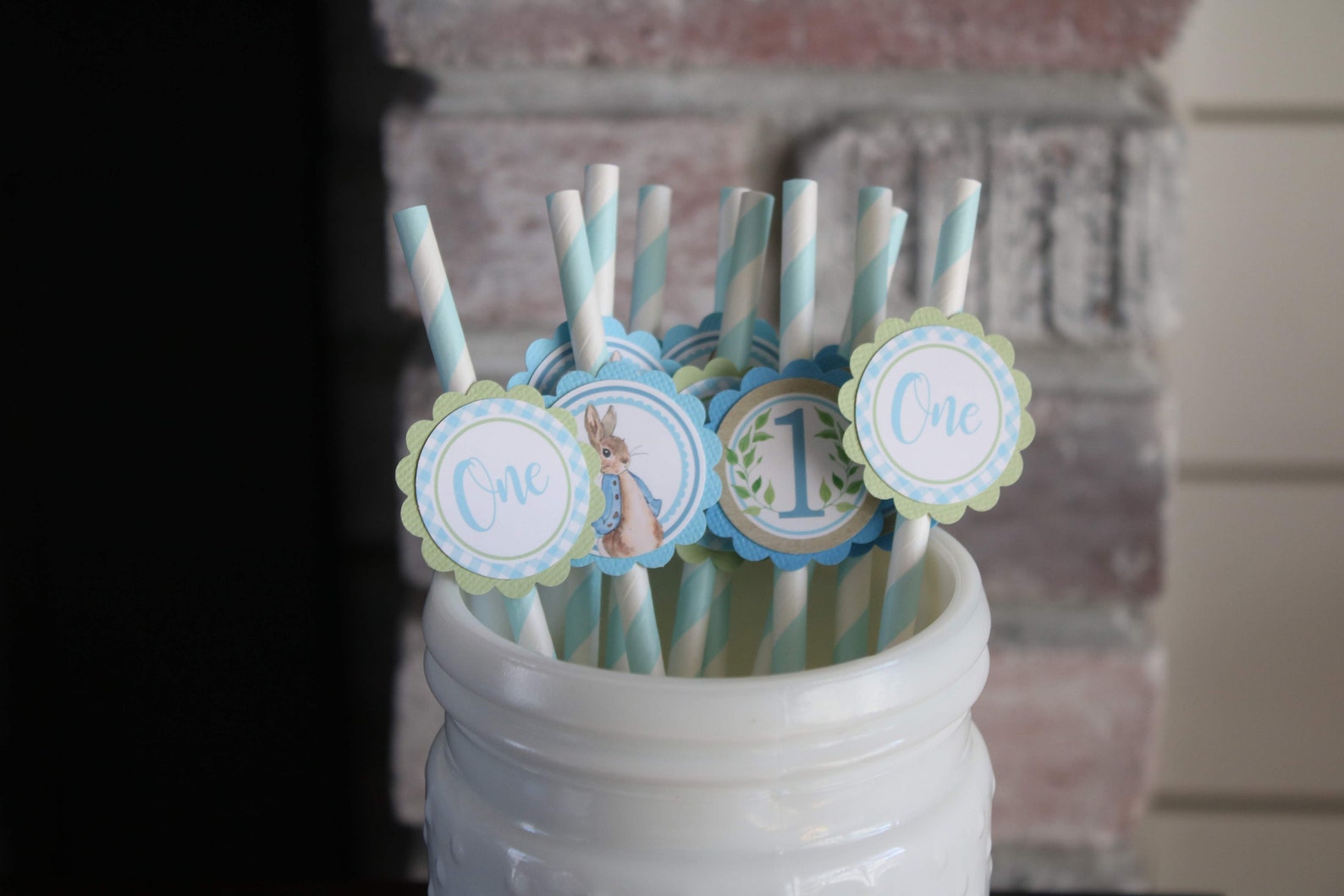 Peter Rabbit Birthday Party Straws With Tags, Easter Bunny Birthday ...