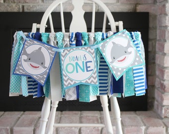Baby Shark Highchair Banner - 1st Birthday Party Decorations & Photo Props