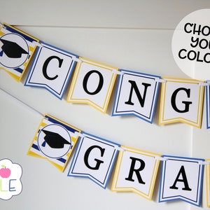 Graduation Banner, Congrats Grad Banner, Graduation Backdrop Decor, Graduation Party Banner using School Colors, Graduation Party Decoration