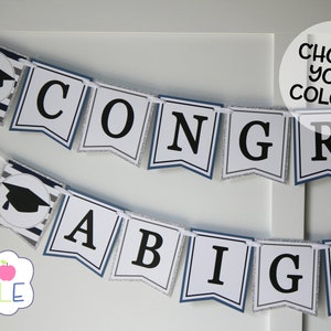 Graduation Banner, Congrats Grad Banner, Graduation Backdrop Decor, Graduation Party Banner using School Colors, Graduation Party Decoration