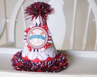 Baseball Birthday Party Hat - Baseball Sports Birthday - Boy Birthday - Baseball Birthday Party Decorations