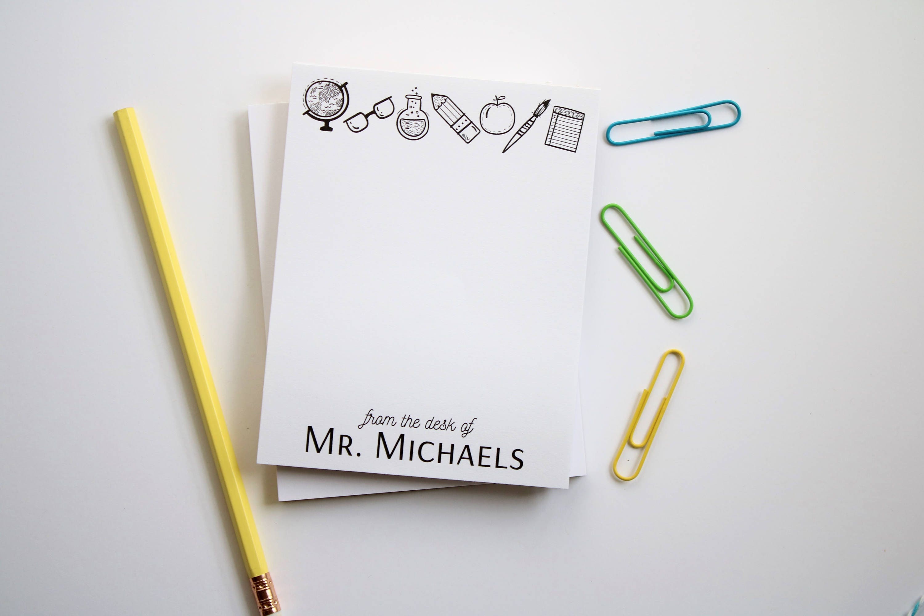 Teacher Appreciation Gift - Personalized Teacher Notepad - Male Teacher ...