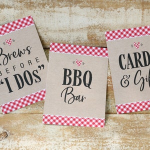 BBQ Bridal Shower Signs, "I Do BBQ" Wedding Shower, Couples Shower, Rehearsal Dinner Signs - Choose Printable File OR Printed/Shipped Signs