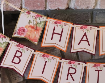 Fall Birthday Banner | Etsy