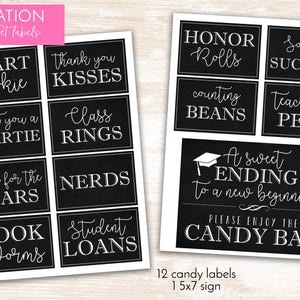 Graduation Candy Labels - Printable Graduation Party - Candy Buffet / Candy Bar - Grad Party Candy Labels - INSTANT DOWNLOAD