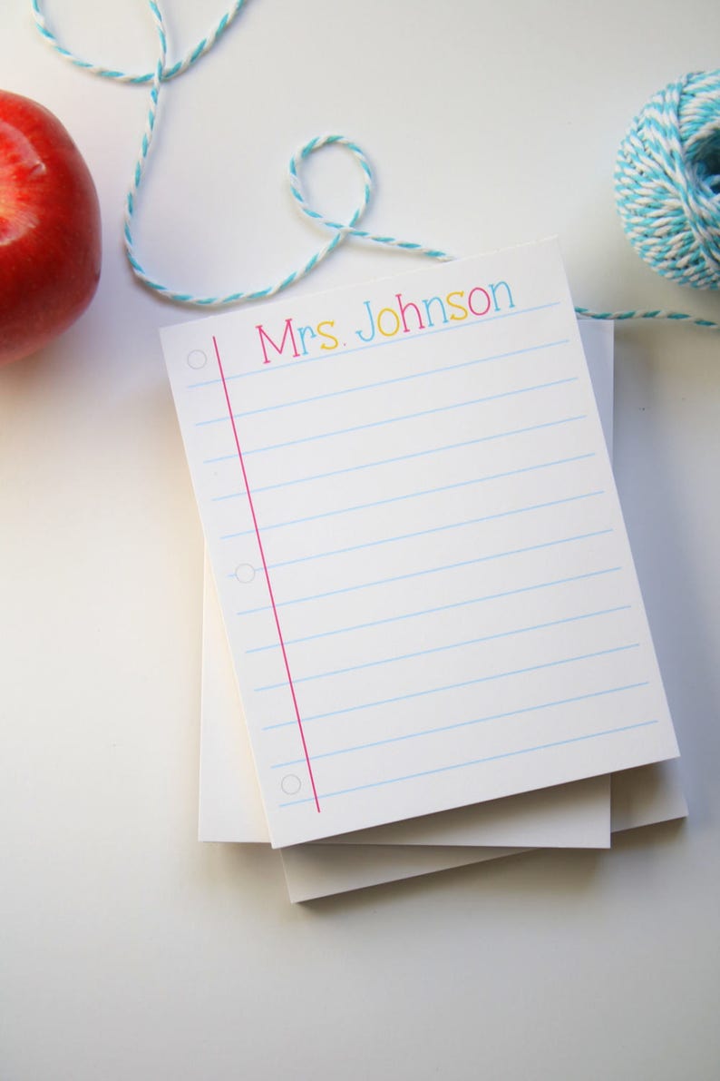 Custom Teacher Notepad Personalized Teacher Gift Teacher Etsy