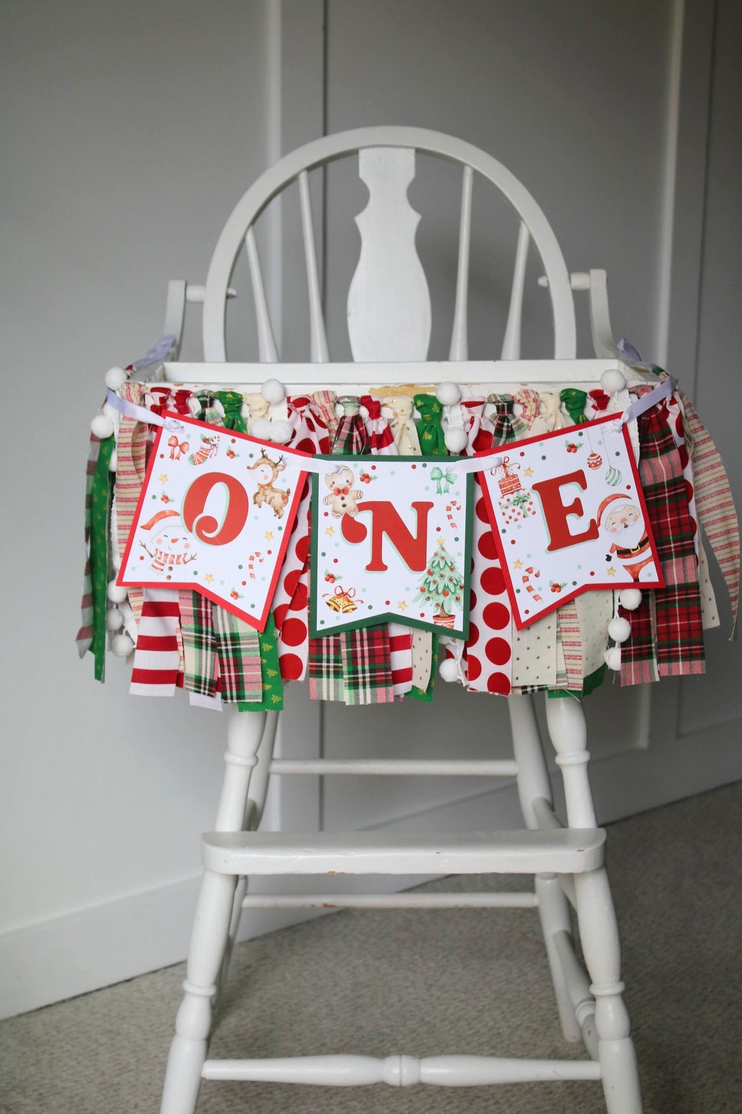 Christmas "oh What Fun It is to Be One!" High Chair Fabric Garland ...