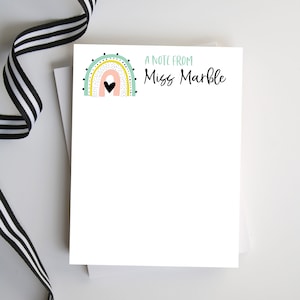 Personalized Teacher Notepad - Teacher Gift, Personalized Teacher Gift - Gifts for Her - Style: Pastel Rainbow