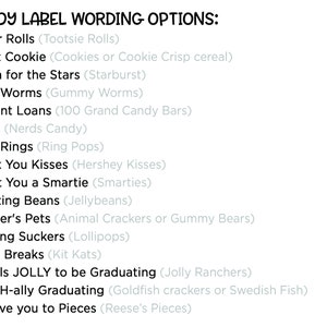 Graduation Candy Bar Labels, Graduation Party Decor, Grad Candy Bar, 2026 Decorations, Sweets Table Candy Buffet, Choose Your Colors! image 10