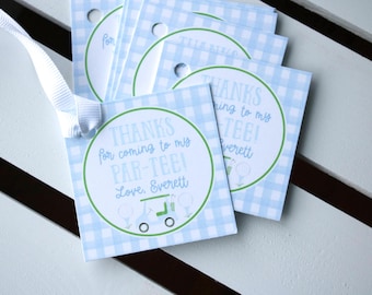 Golf Birthday Party Favor Tags/Stickers - Golf Birthday Partee, Hole in One - Golf Thank You Tags OR Stickers, Set of 12