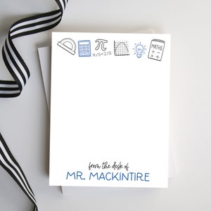 Teacher Notepad Gift, Teacher Appreciation, Math Teacher Notepad for Educator, Notes to Send Home, Mathematics Gift, Style: Math Doodles