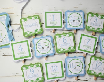 Golf First Birthday Photo Banner, First Birthday Partee 12 Month Photo Banner, Hole in One Birthday Banner for Photos, Monthly Photo Display