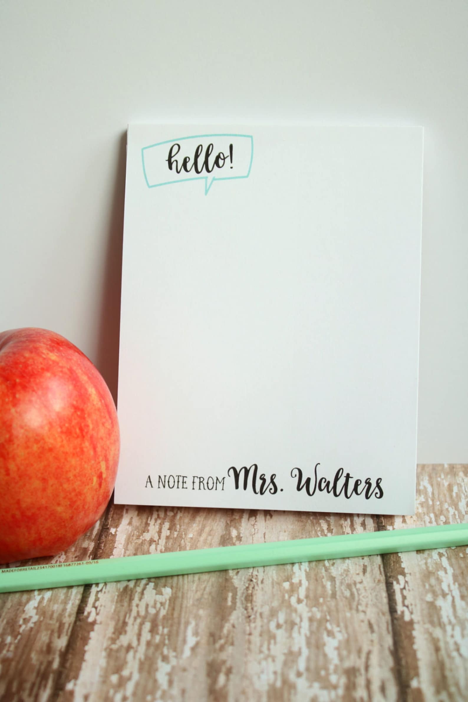 Teacher Appreciation Personalized Teacher Notepad Christmas Etsy