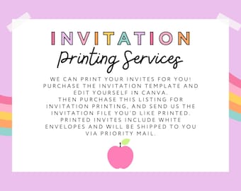 Invitation Printing Services, 5x7 Invites + Envelopes